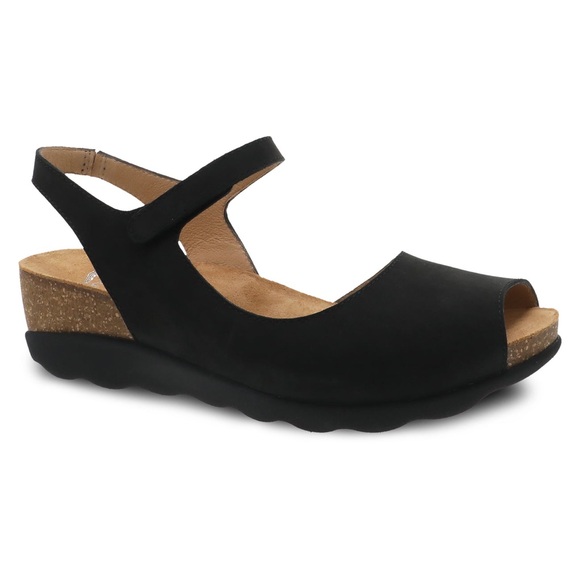 🖤NEW DANSKO MARCY MILLED NUBUCK SANDALS IN BLACK 41 10.5-11 - Picture 1 of 10